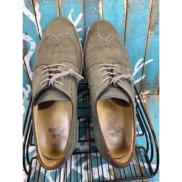 Johnston & Murphy Martell Perforated Wingtip Gray Tumble Nubuck Sz 13M - Picture 9 of 10